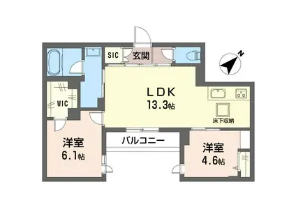 ブリーゼ アイビー(2LDK/1階)の間取り写真