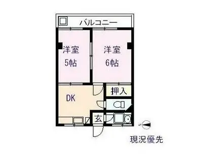 奥山ビル(2DK/4階)の間取り写真