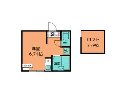 MONO追浜(ワンルーム/1階)の間取り写真