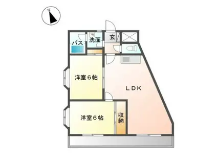 フローレンス新町(2LDK/2階)の間取り写真