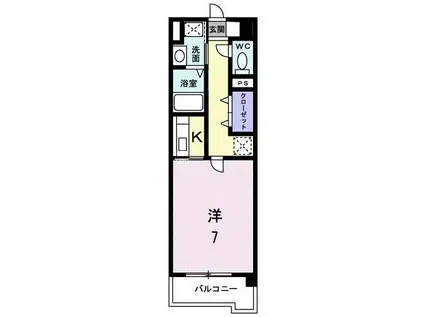 ユウメイトビル(1K/3階)の間取り写真