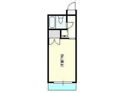 ハレルヤマンション(1K/3階)の間取り写真