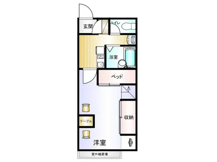 グラスヒル平潟C(1K/2階)の間取り写真