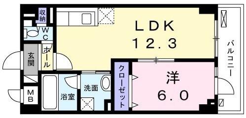 グランステージ綱島(1LDK/3階)の間取り写真