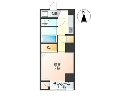 パークシティ八日町(ワンルーム/6階)の間取り写真