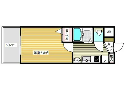 エステムコート神戸ハーバーランド前Ⅳベイライト(1K/7階)の間取り写真