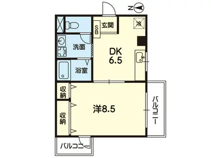 ハウル桜町(1DK/4階)の間取り写真