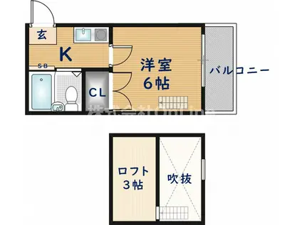 ANEMOS(1K/1階)の間取り写真