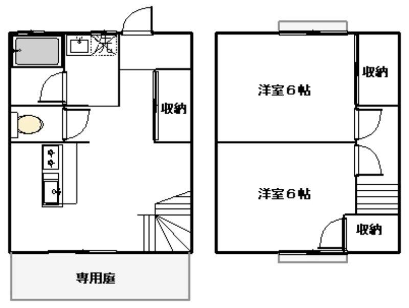 グリーンガーデン(2DK/2階)の間取り写真