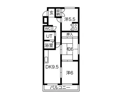 パレスウィング(3LDK/1階)の間取り写真
