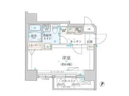 リヴシティ一番町(1K/8階)の間取り写真