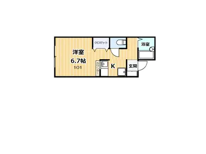 ウインズ湘南本町(ワンルーム/1階)の間取り写真