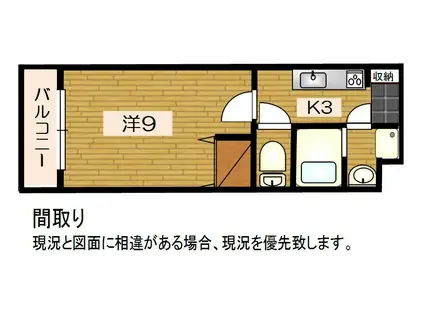 PROCEEDIII(1K/1階)の間取り写真