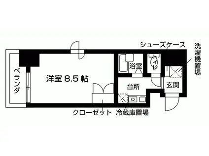 近鉄エルコート菊川(1K/7階)の間取り写真