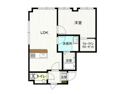 川村ビル(1LDK/4階)の間取り写真