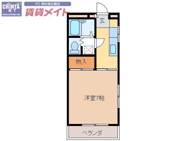 コーポアジヤ(1K/4階)の間取り写真
