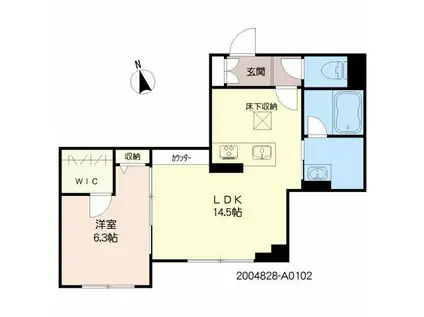 GRAN京町(1LDK/2階)の間取り写真