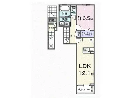 アルバ 涼(1LDK/2階)の間取り写真