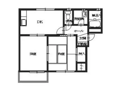 コートボナール(2DK/2階)の間取り写真