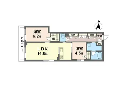 エクラージュ(2LDK/2階)の間取り写真