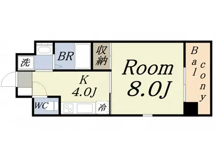 TAANE夕凪(1K/8階)の間取り写真