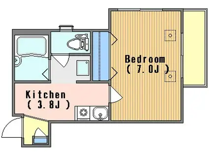 パティオ久が原(1K/3階)の間取り写真