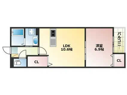 アート星田駅前(1LDK/1階)の間取り写真