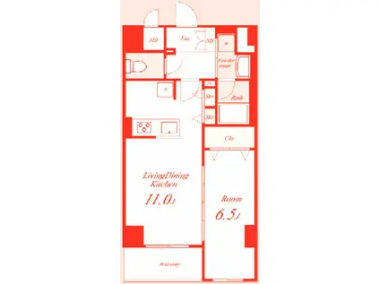 KS 本牧 STORY II(1LDK/1階)の間取り写真