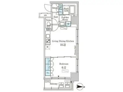 パークアクシス本所・親水公園(1LDK/8階)の間取り写真
