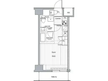 プレミアムキューブG西大井(1K/5階)の間取り写真