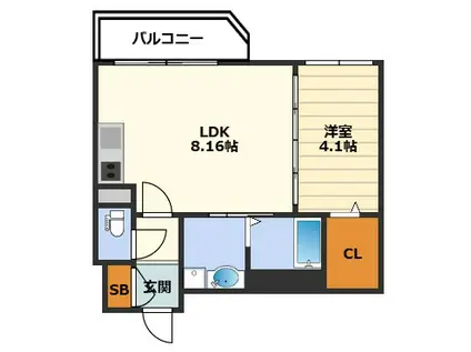 ルミエール(1LDK/2階)の間取り写真