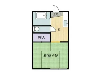 コーポさかえ(1K/1階)の間取り写真