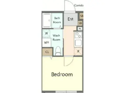 練馬区関町北共同(1K/1階)の間取り写真