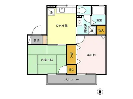 エミネンス四季(2DK/2階)の間取り写真