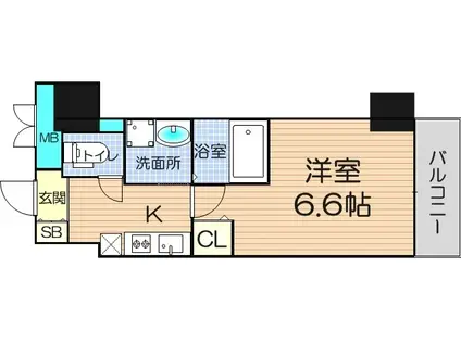 イーストヴィラ梅田(1K/7階)の間取り写真