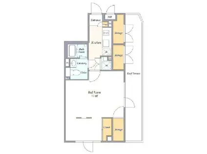 LA PERLA SASAZUKAII(1K/5階)の間取り写真