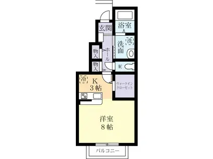 CASA LIGIERII(ワンルーム/1階)の間取り写真