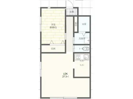 ARCADIA(1LDK/2階)の間取り写真