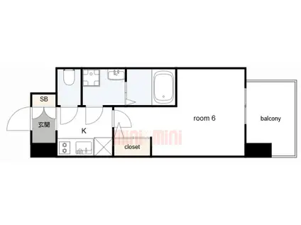 エスリードレジデンス大阪ウエスト(1K/3階)の間取り写真