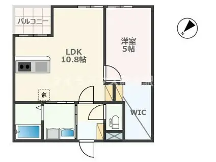 龍田8丁目アパート(1LDK/1階)の間取り写真