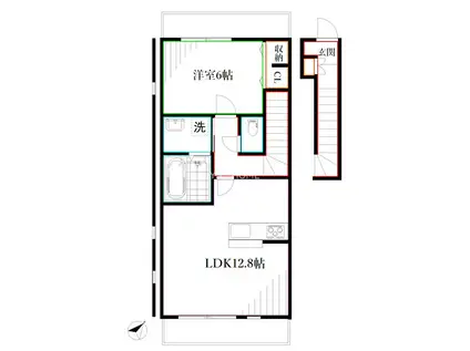 SWEET HOMEII(1LDK/2階)の間取り写真