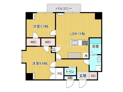 LEGALANDOABENOSANMEICHO(2LDK/7階)の間取り写真