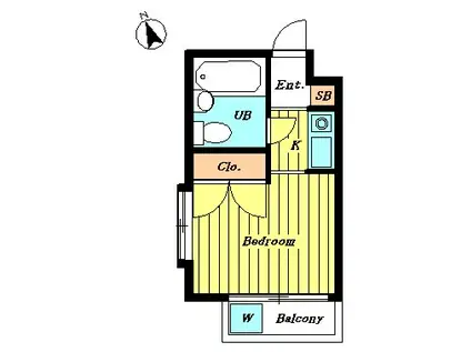 ホワイトハウスA(ワンルーム/1階)の間取り写真