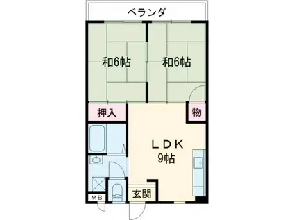 ルシェール横山A棟(3DK/1階)の間取り写真