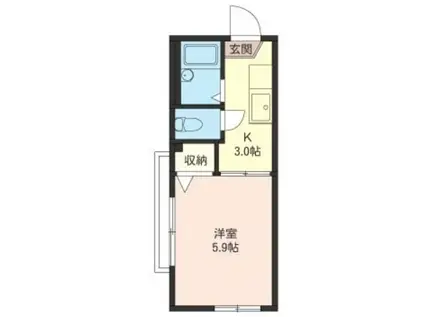 ナッチーII(1K/1階)の間取り写真