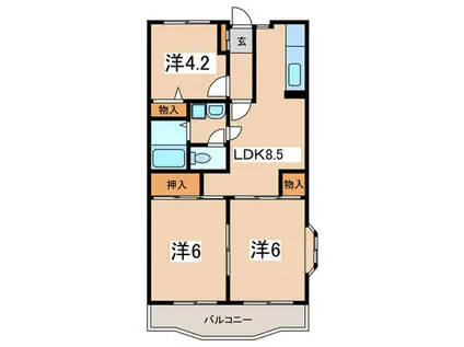 プレテラス緑園(3LDK/2階)の間取り写真