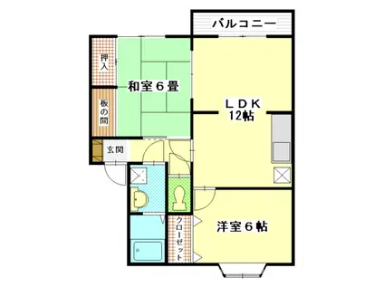 ベルエポックまるはち(2LDK/1階)の間取り写真