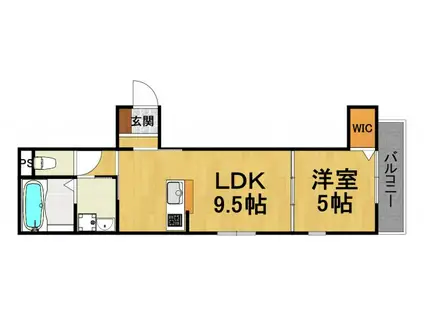 CHICPIECE西宮北口(1LDK/3階)の間取り写真