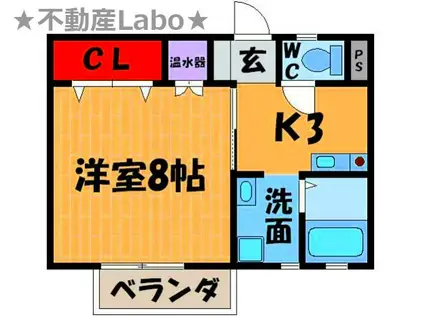 メイプルフィールド(1K/2階)の間取り写真