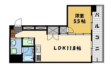 コア古川町(1LDK/5階)の間取り写真